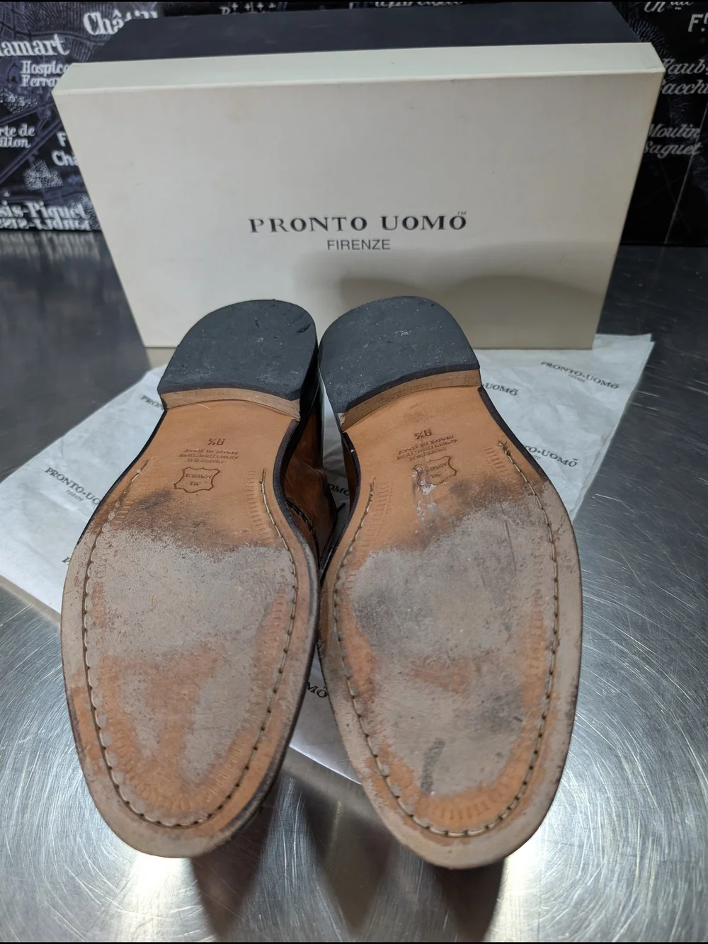 Pronto Uomo Brown Leather Derby Shoes